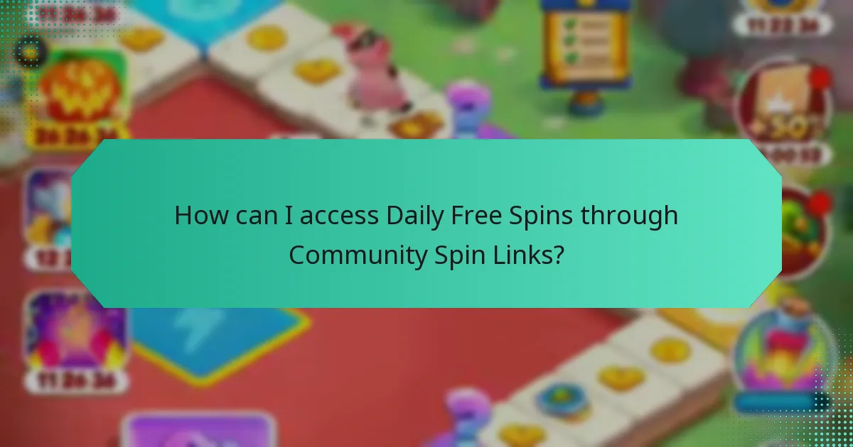 How can I access Daily Free Spins through Community Spin Links?