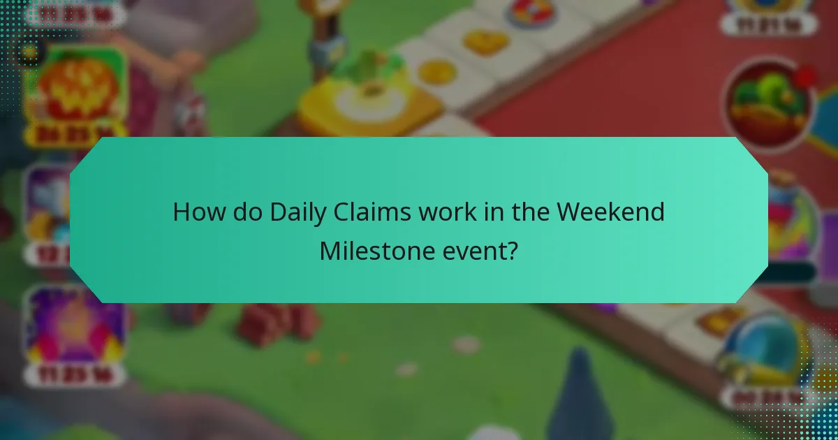 How do Daily Claims work in the Weekend Milestone event?