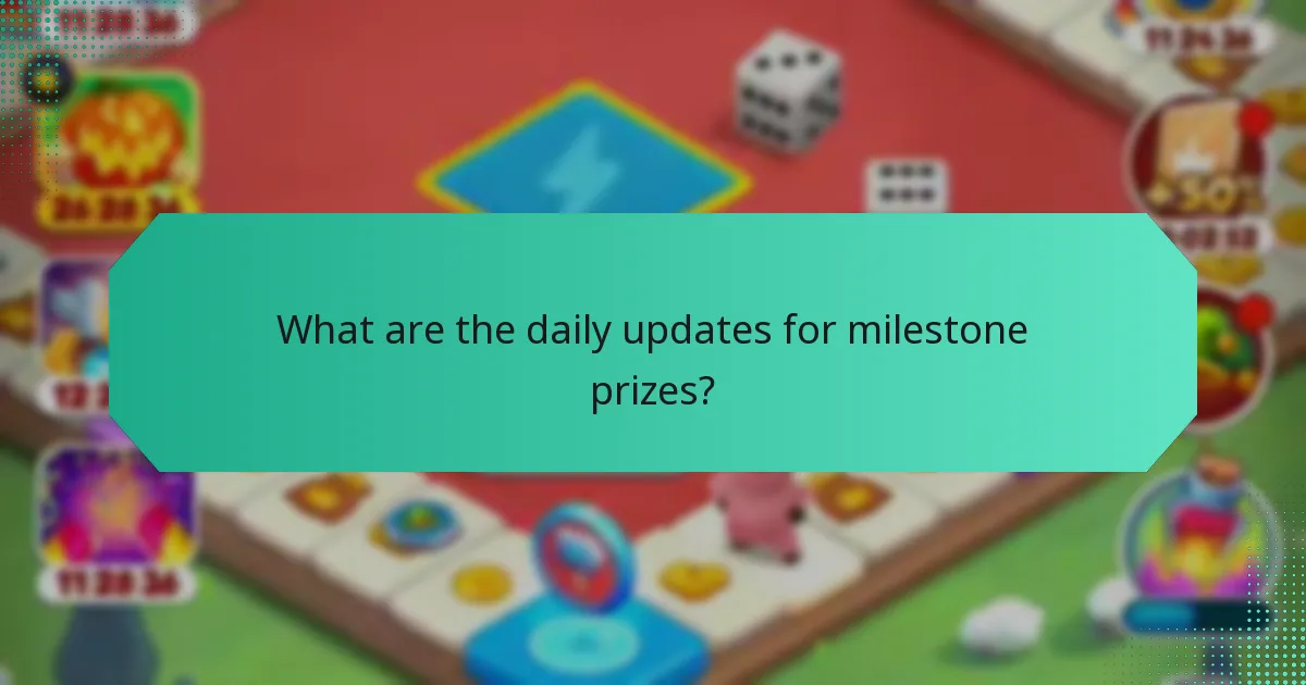 What are the daily updates for milestone prizes?