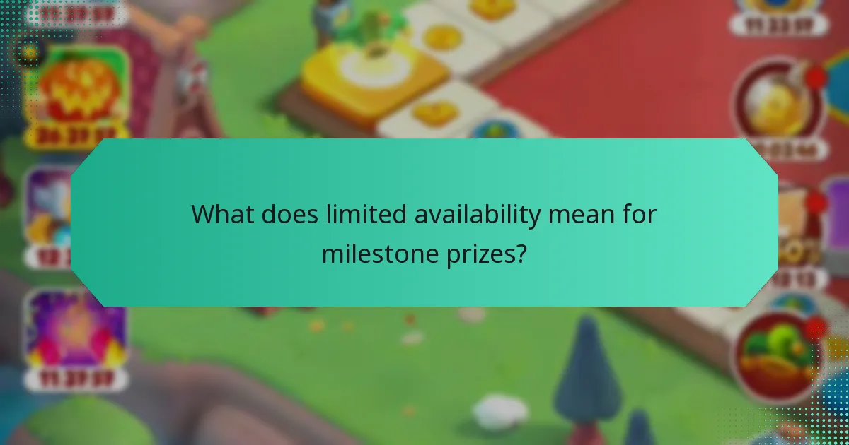 What does limited availability mean for milestone prizes?