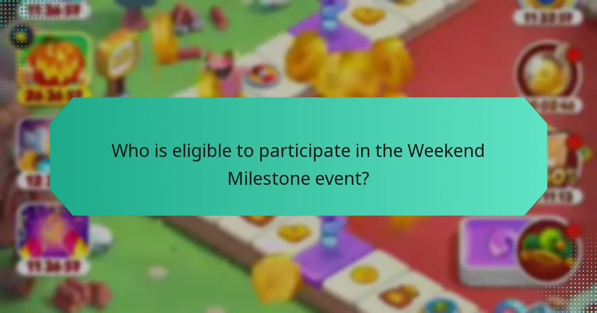 Who is eligible to participate in the Weekend Milestone event?